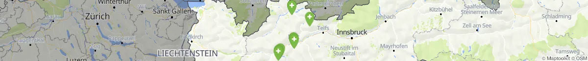Kartenansicht für Apotheken-Notdienste in der Nähe von Schattwald (Reutte, Tirol)